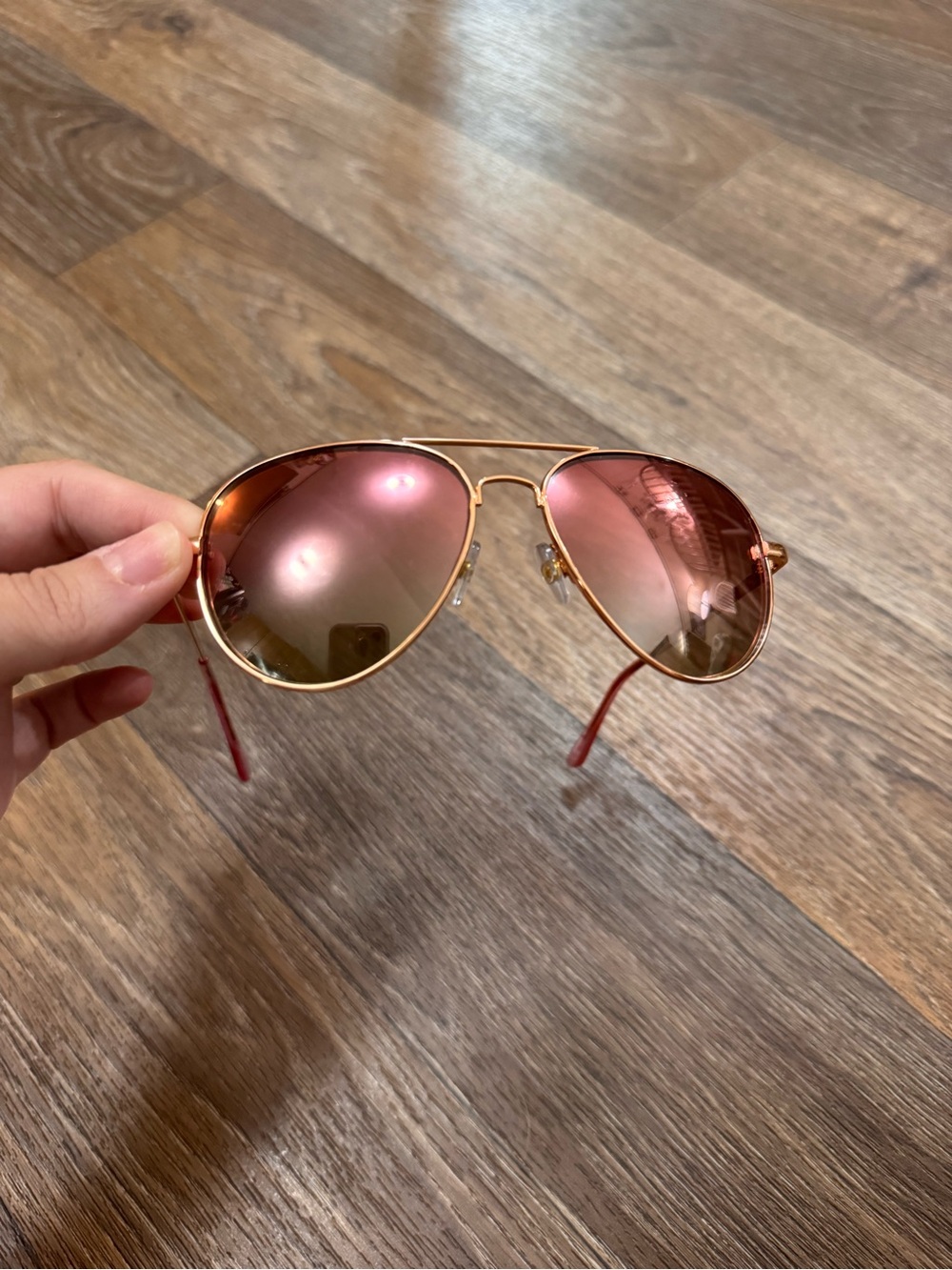 Dolly Rose Gold Aviator Sunglasses with Pink Mirrored Lenses
